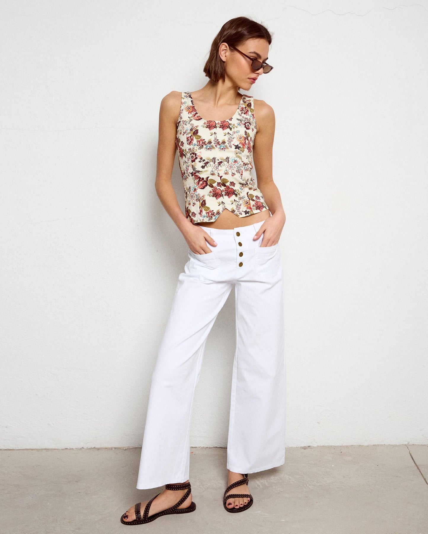 Top Corsetero Estampado Floral Multicolor