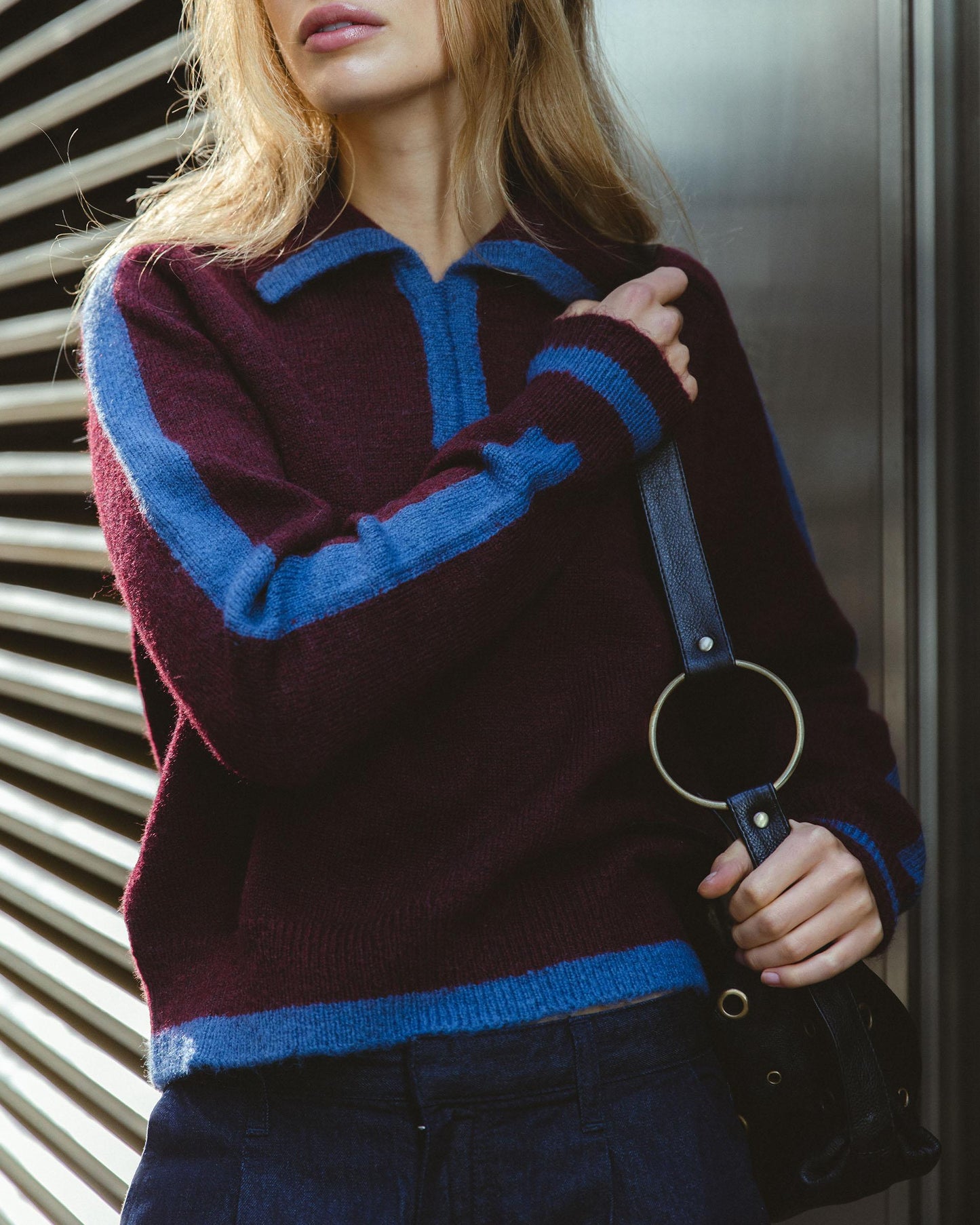 Jersey Nervio Solapa Granate