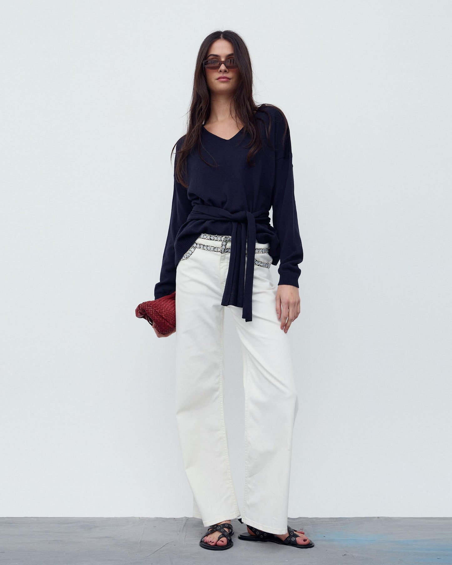 Jeans Detalle Cinturilla Blanco