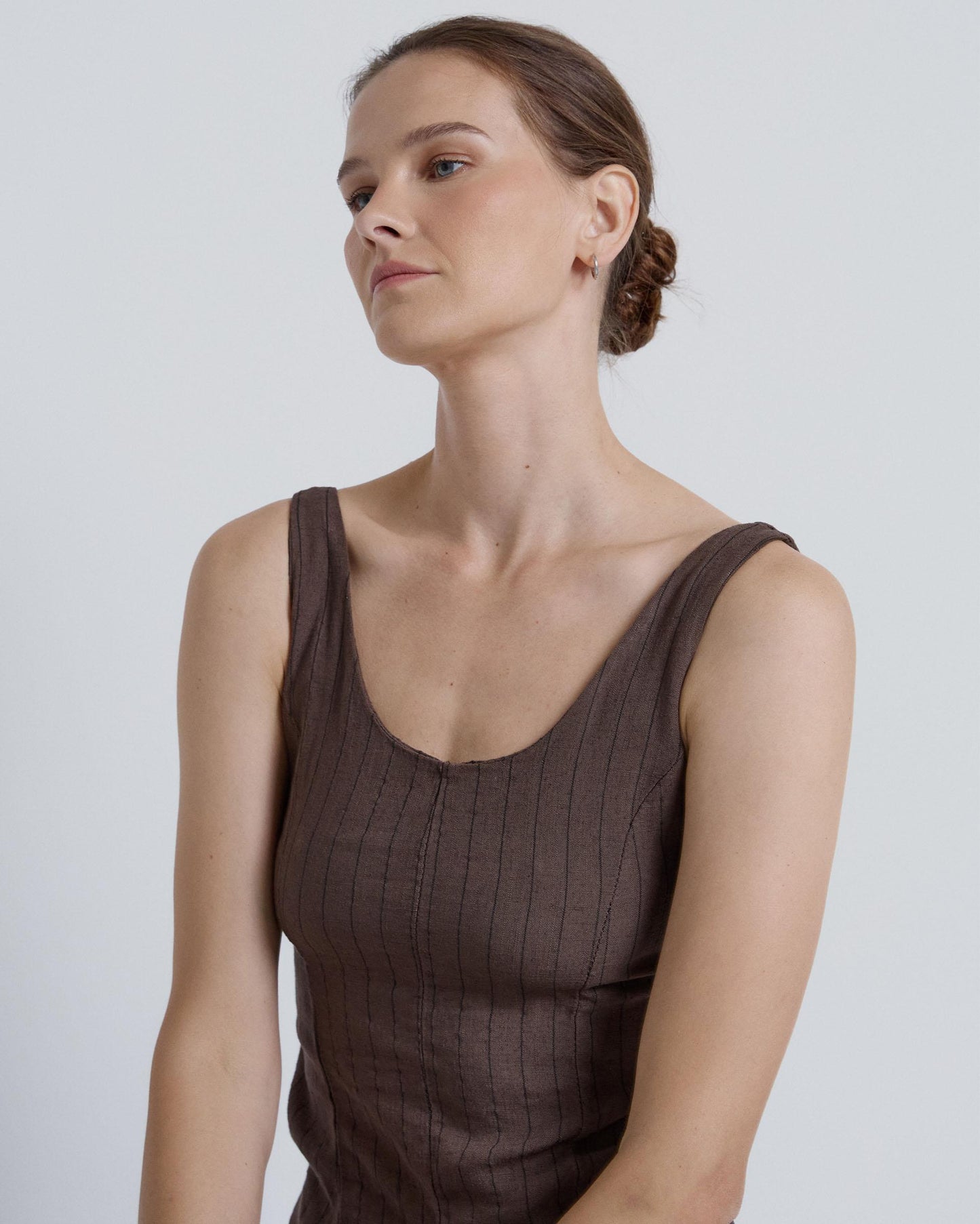 Top Rayas Corse Marrón