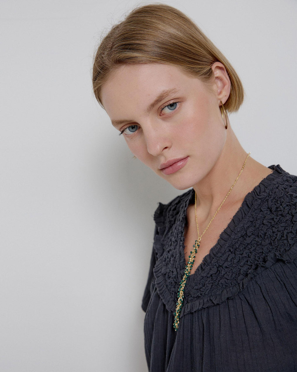 Green Bead Strip Corbetero Necklace