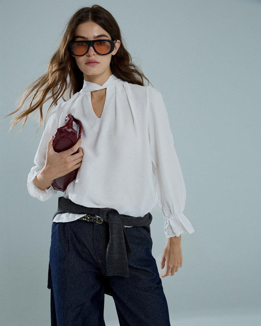 Blusa Escote Cruzado Blanca