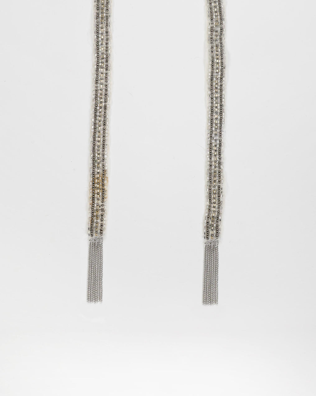 Organza Necklace with Silver Beads