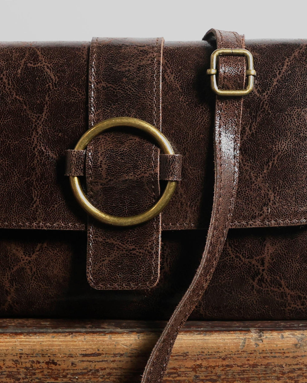 Small Brown Buckle Handbag
