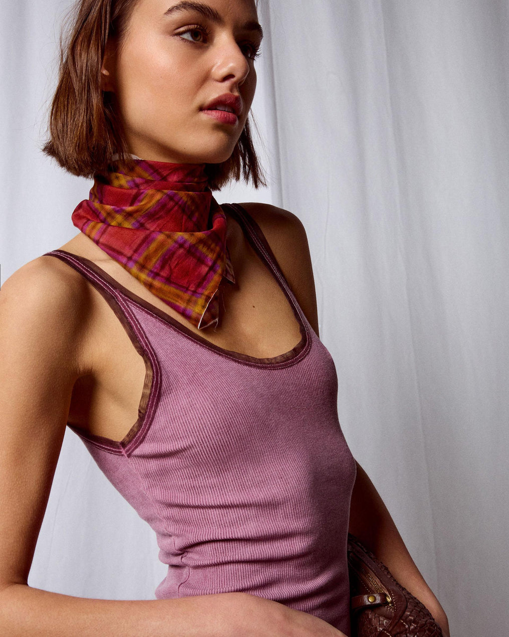 Camiseta Tirantes Tul Granate