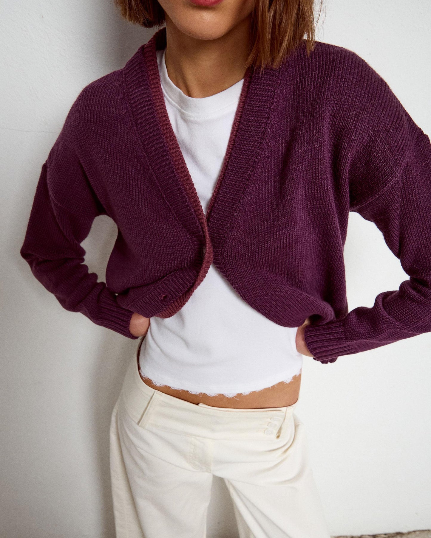 Chaqueta Contrastes Bicolor Morado