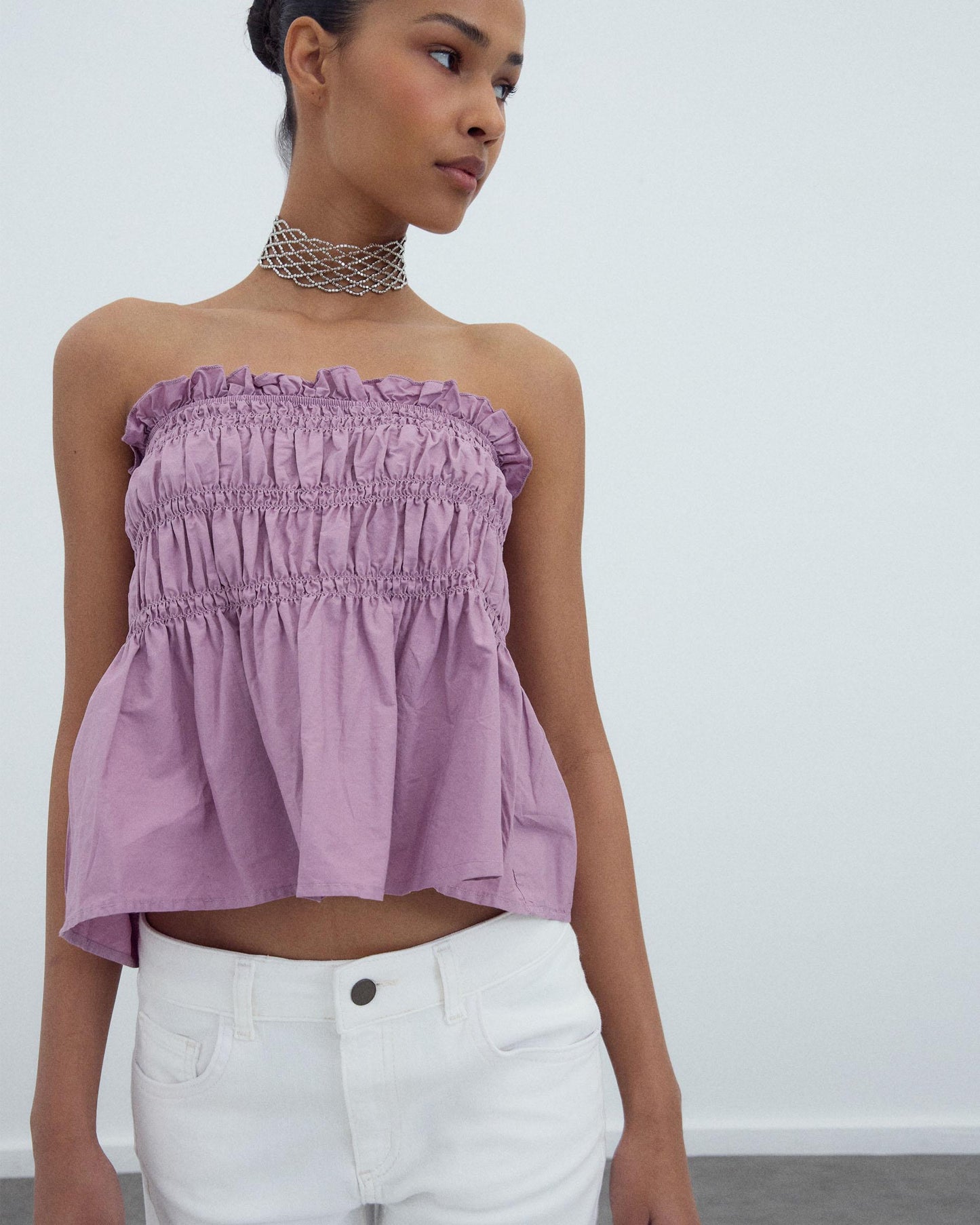 Top Élastiques Bustier Lilas
