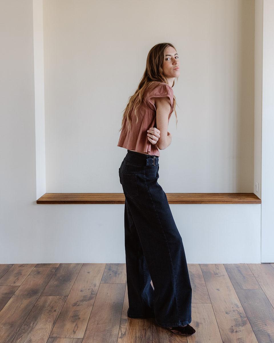 Jeans Belt Side Buckle Black