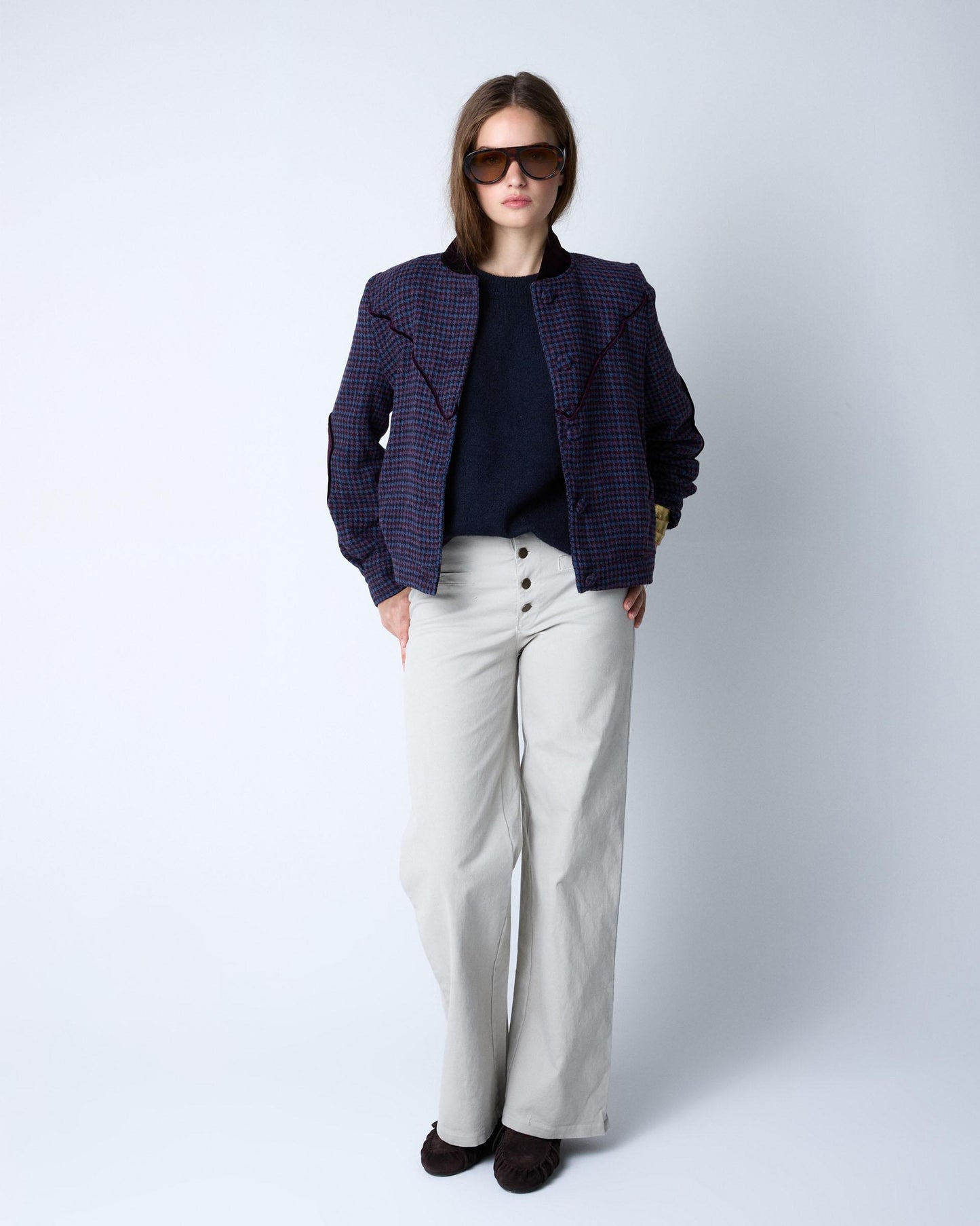 Raw Buttonless Waistband Pants