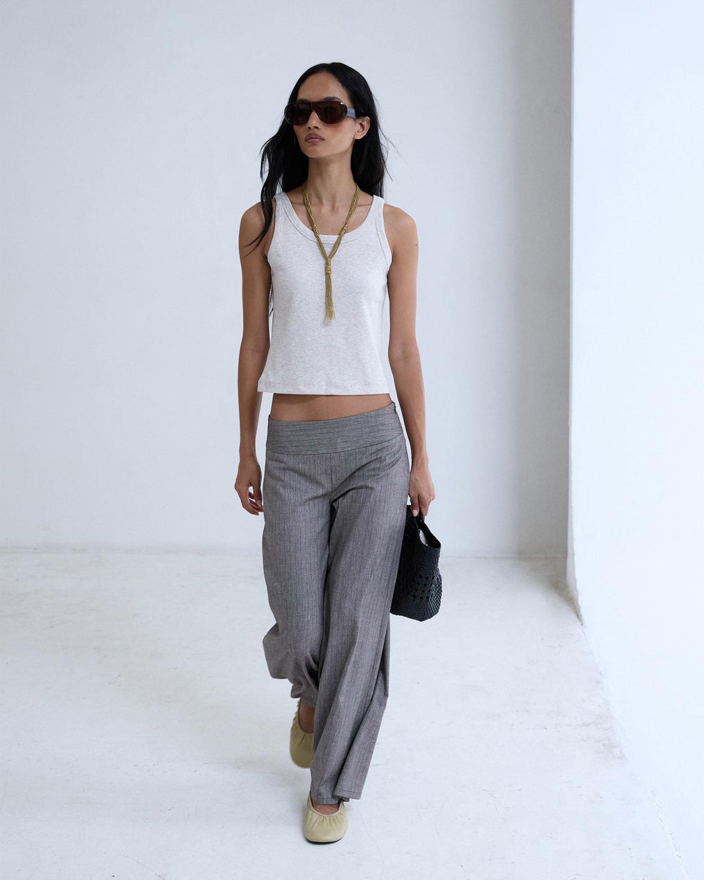 Pantalón Cinturilla Fajin Rayas Taupe