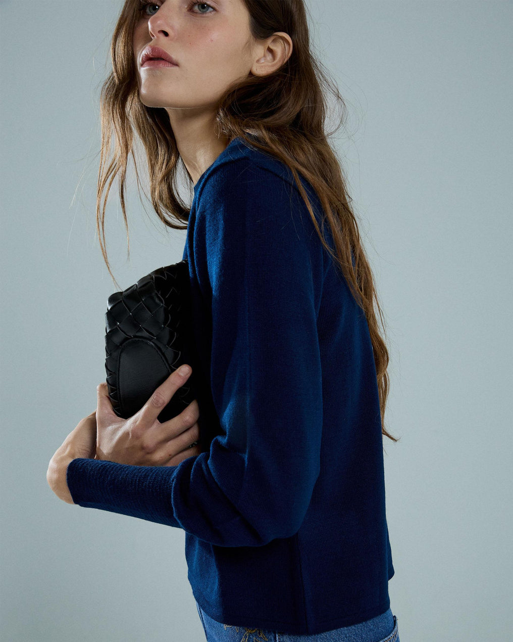 Jersey Puños Rib Azul Oscuro