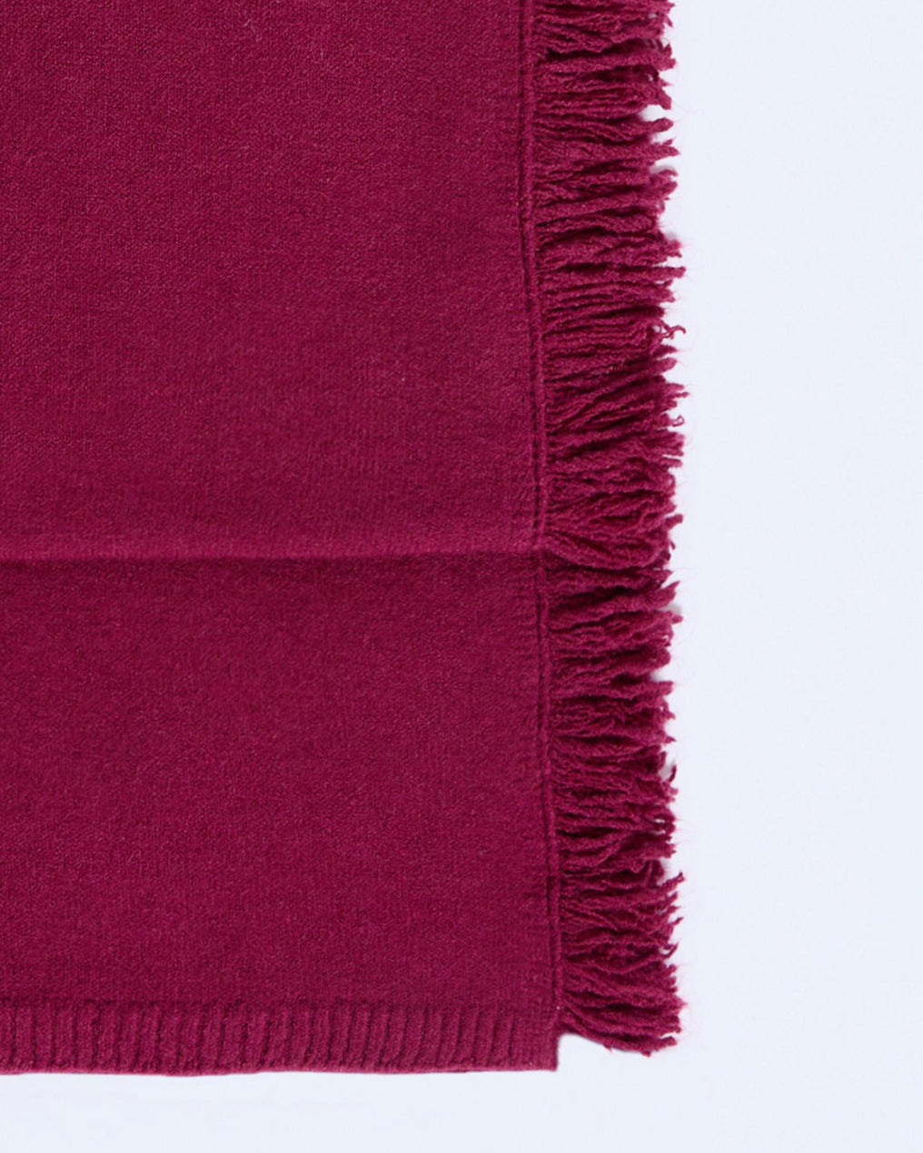 Lenço de malha com franjas granada