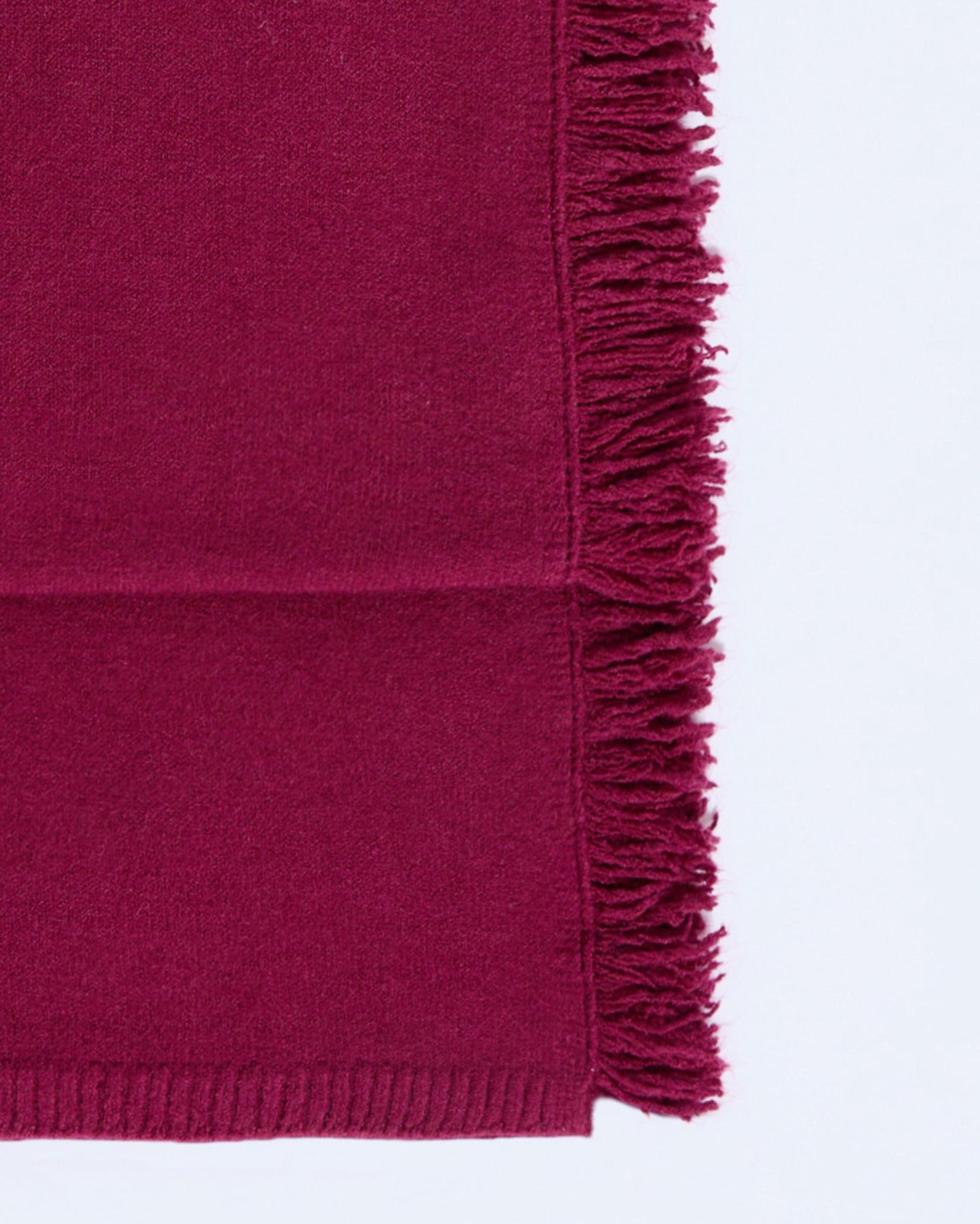 Lenço de malha com franjas granada