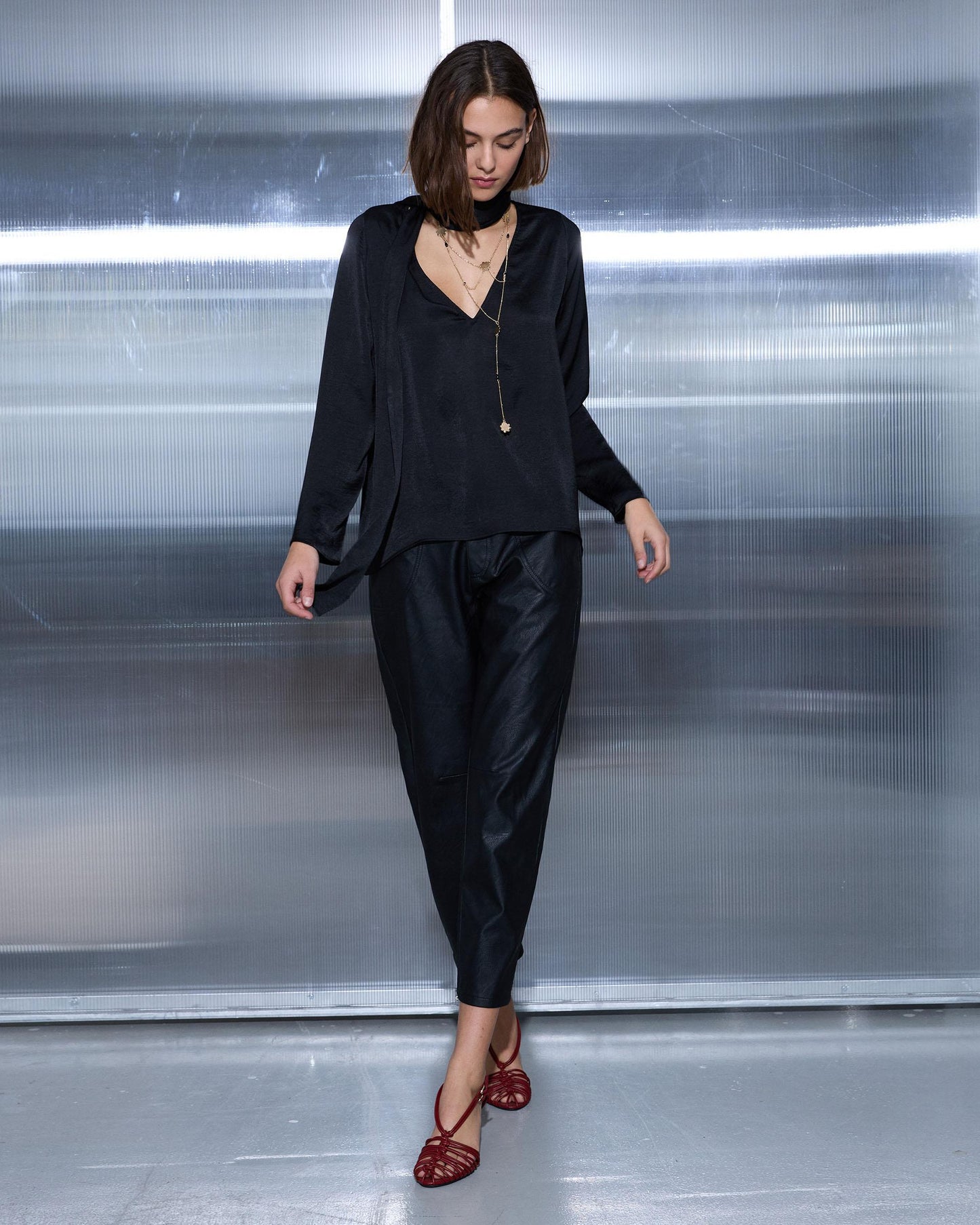 Black Leather Effect Pants