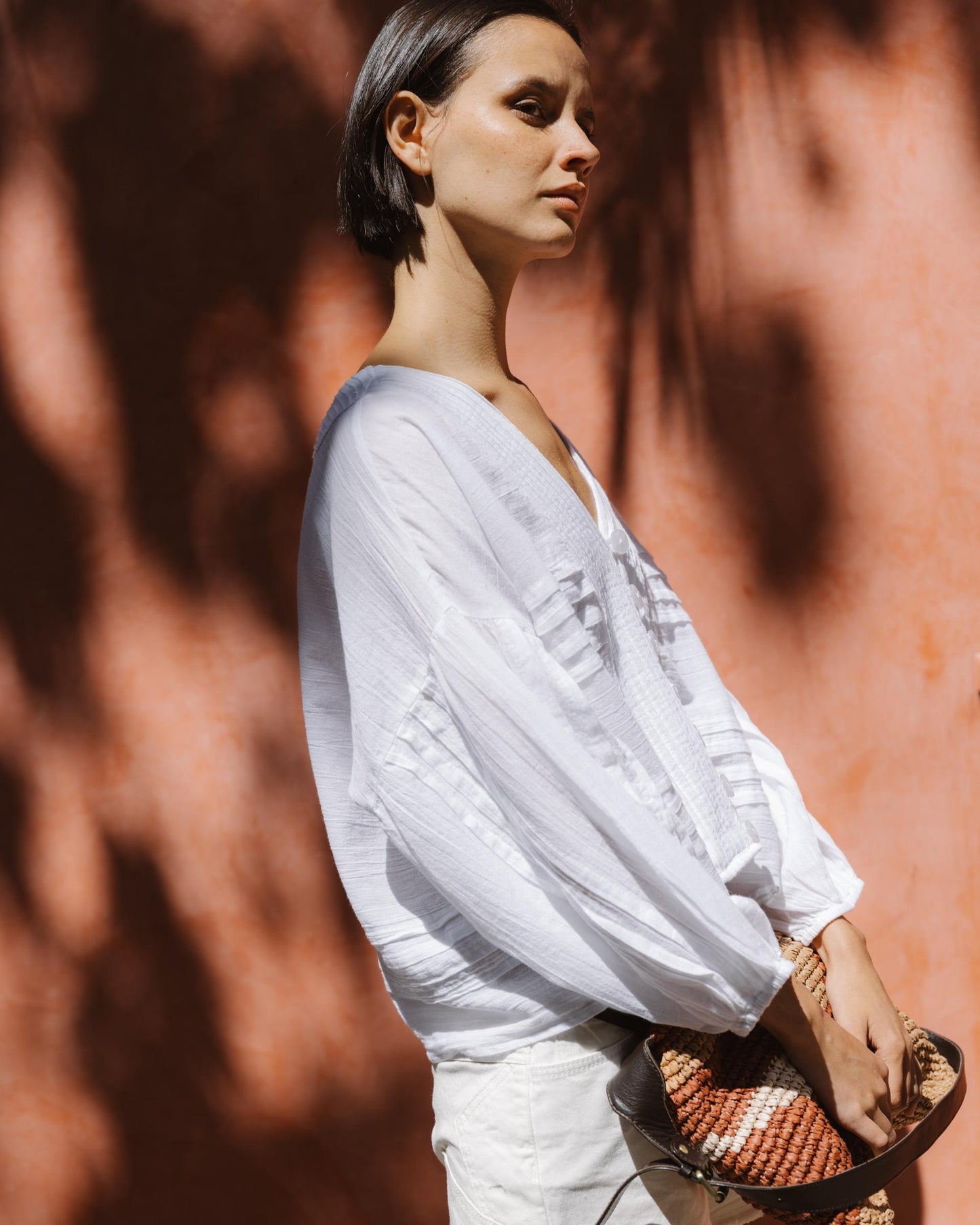 Blouse Plis Blanc