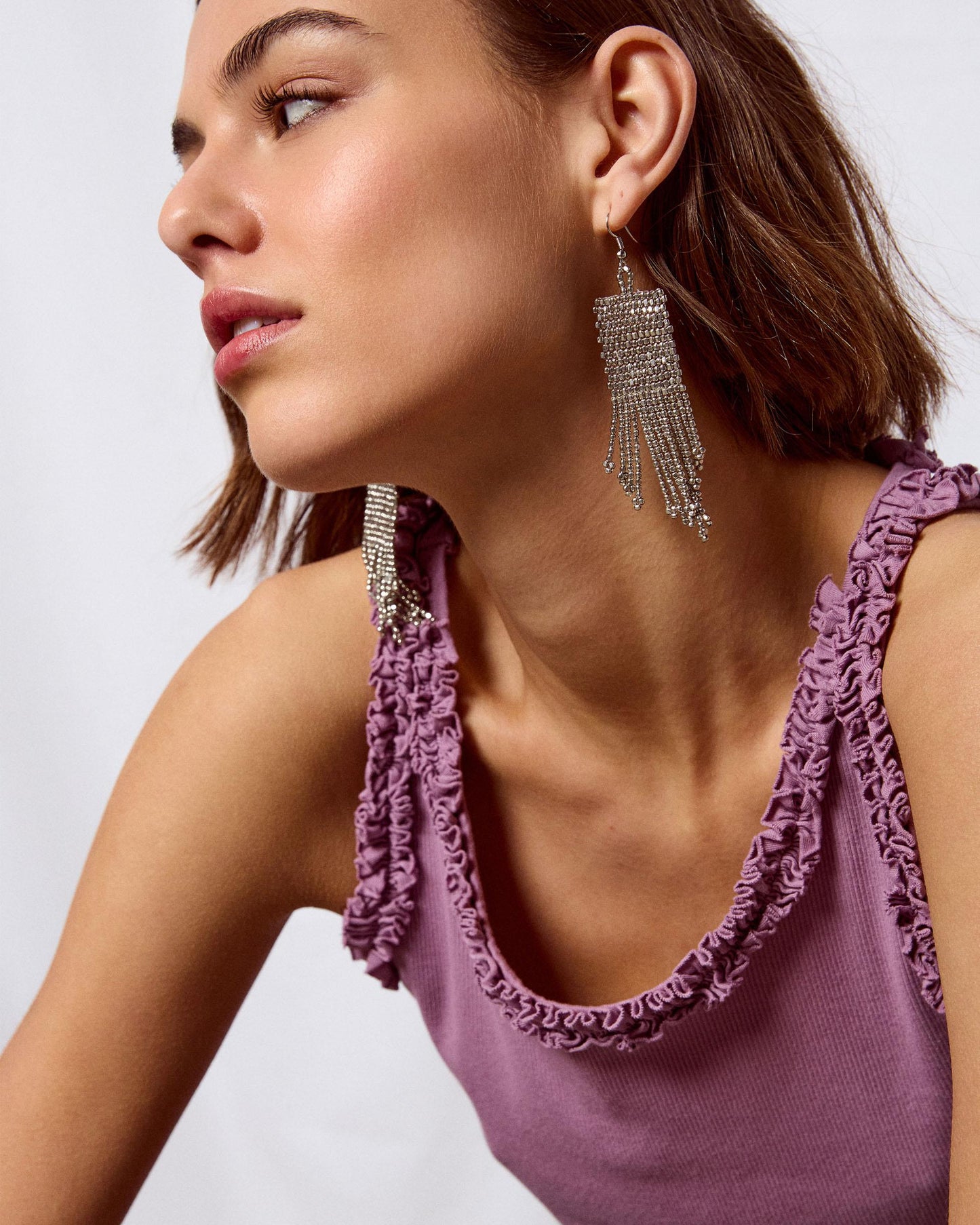 Pendientes Etnicos Flecos Plata