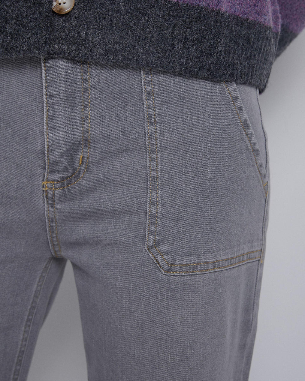 Gray Denim Worker Jeans