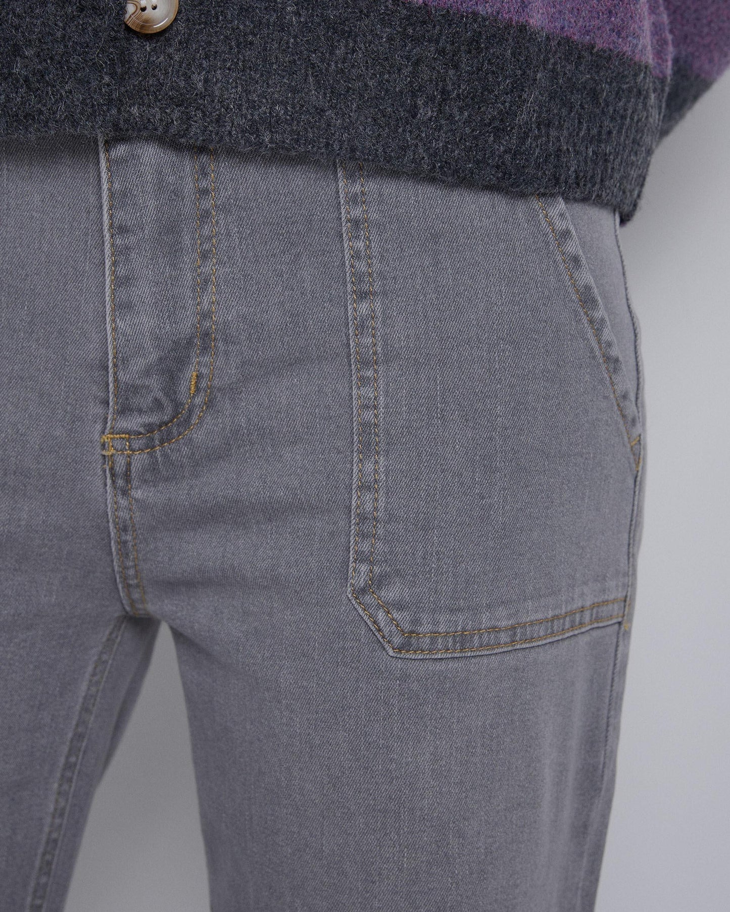 Gray Denim Worker Jeans