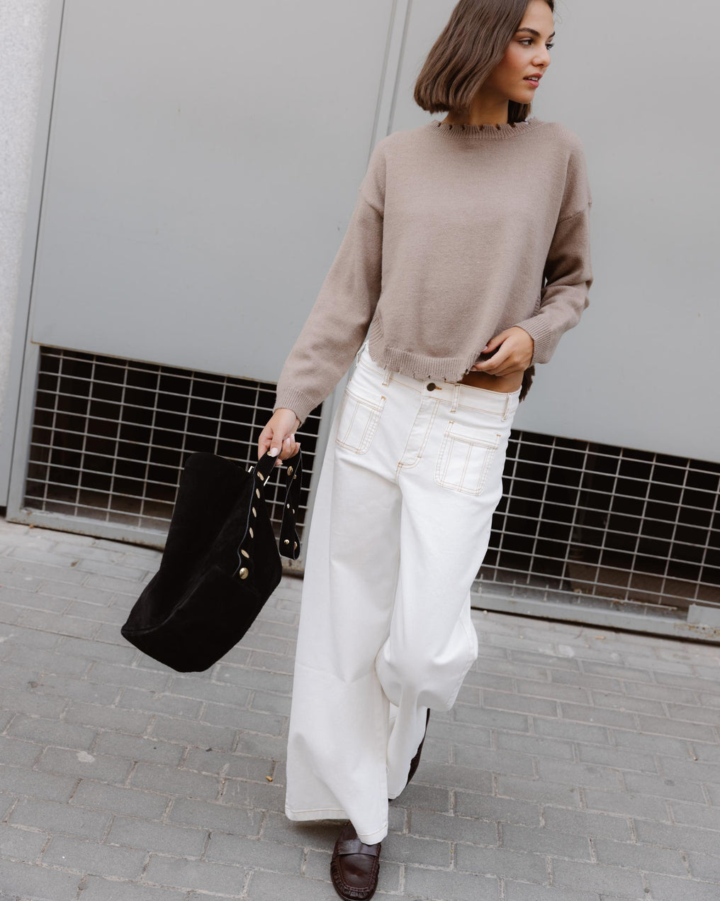 Jeans Bordado Sol Blanco