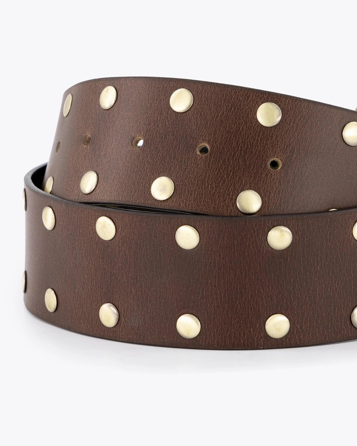 Cinturón Piel Tachuelas Marrón