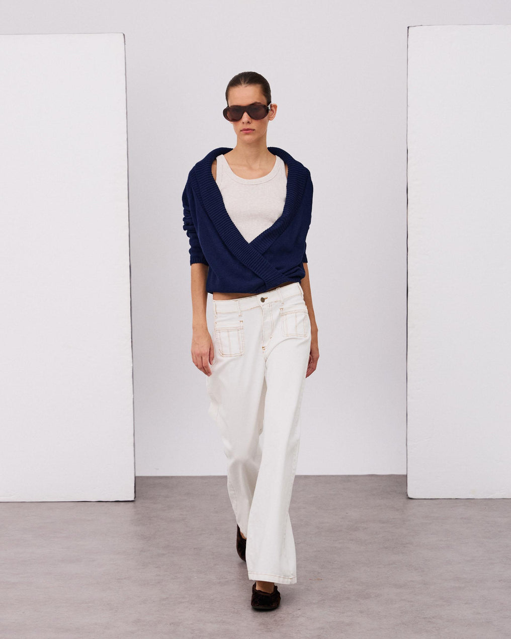 Pull Croisé Bleu Marine