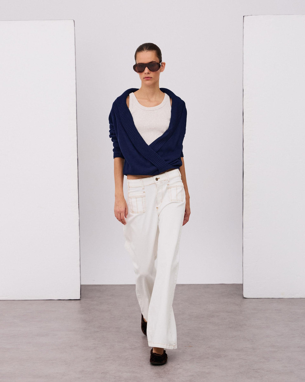Pull Croisé Bleu Marine