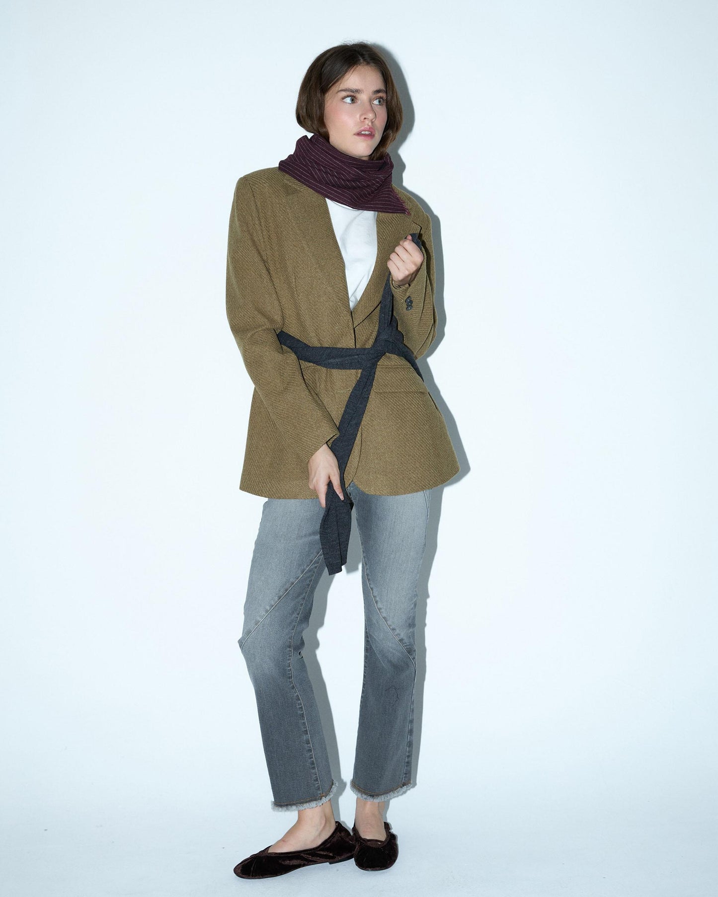 Beige Blazer with Lapel Coat