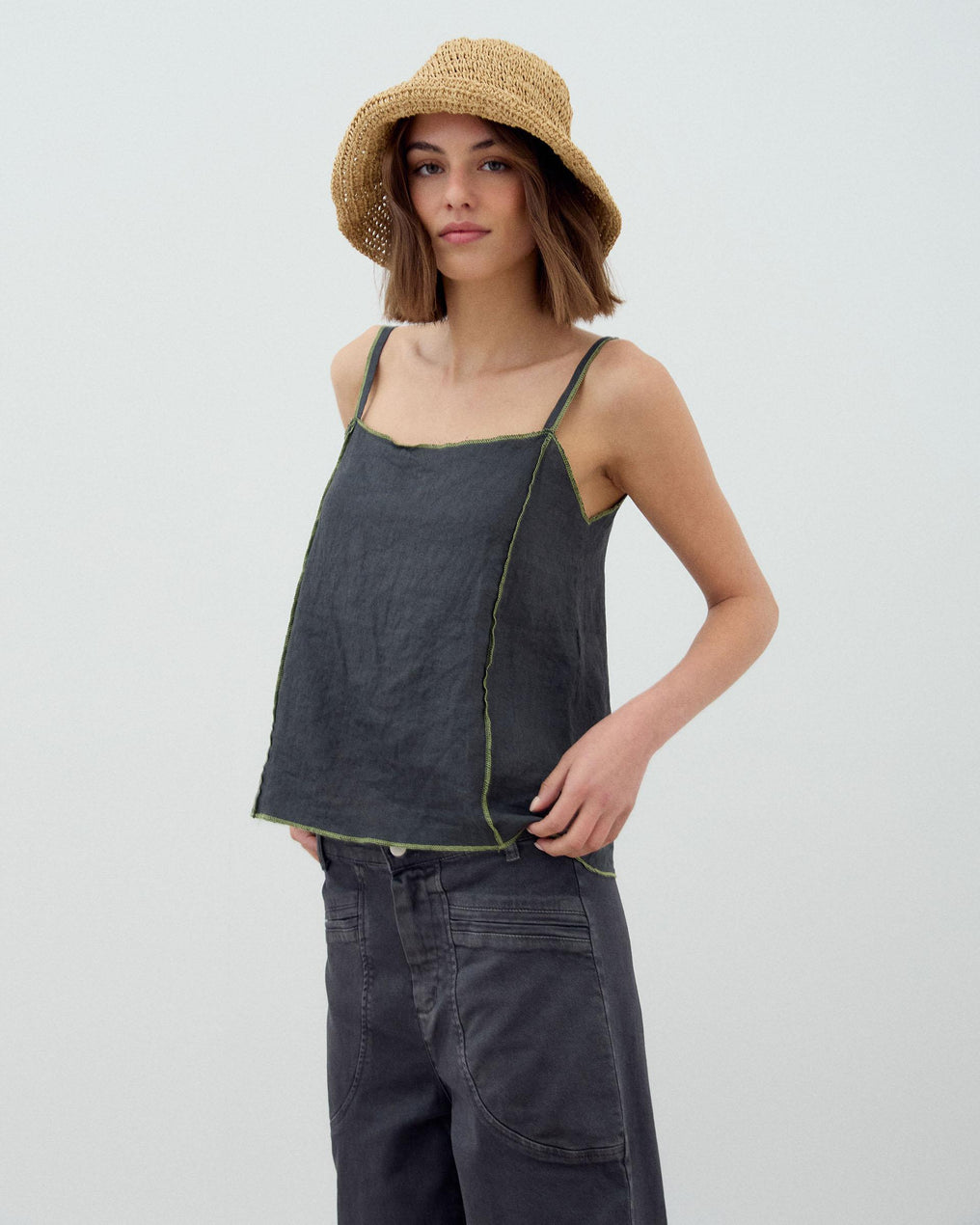 Gorro Rafia Beige