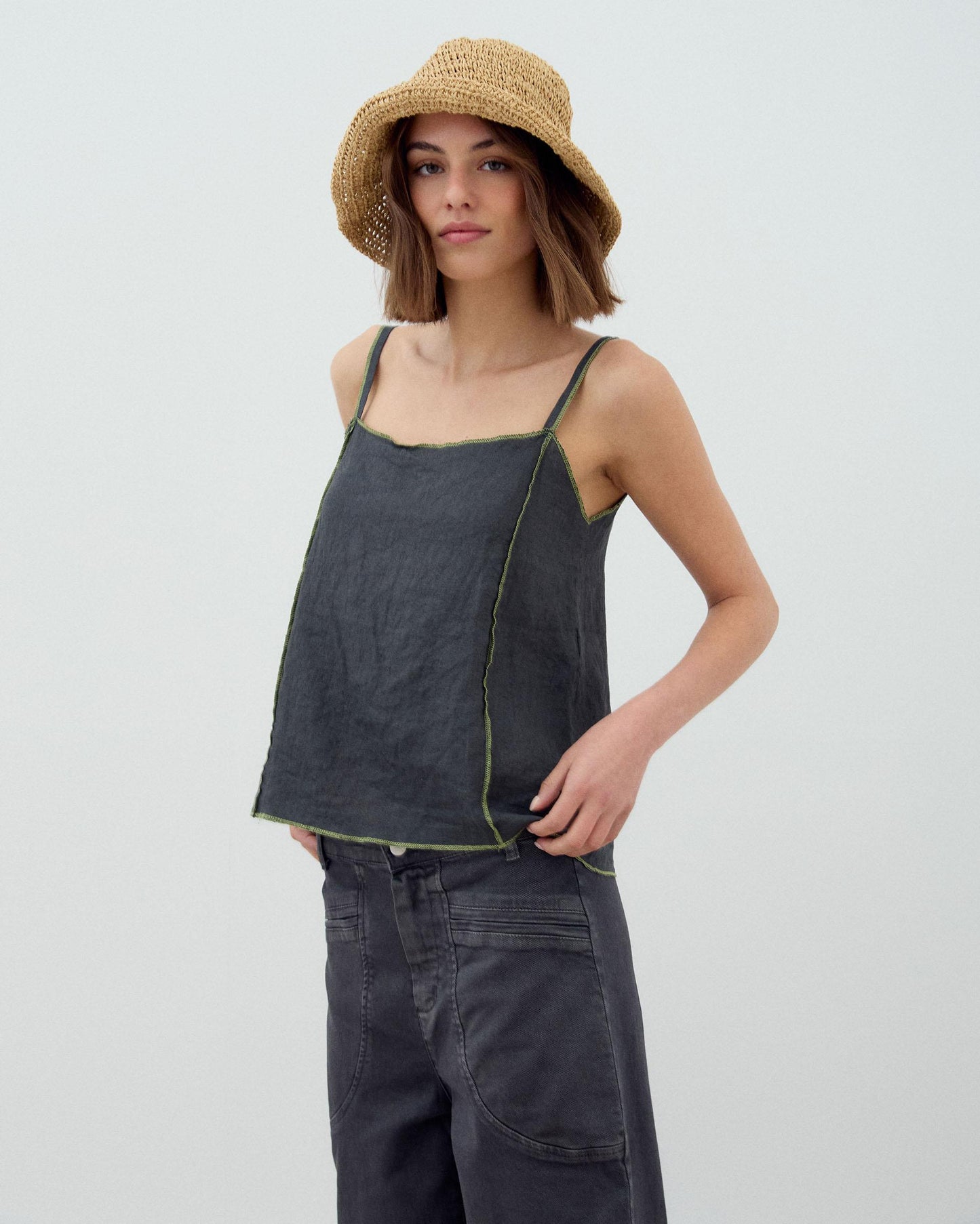 Gorro Rafia Beige