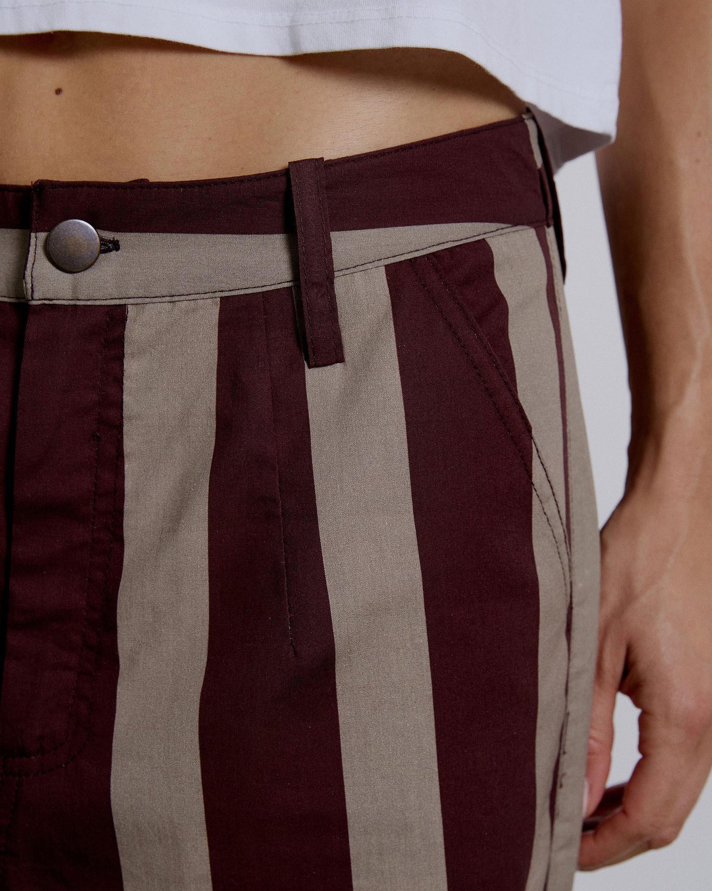 Long Brown Striped Pants