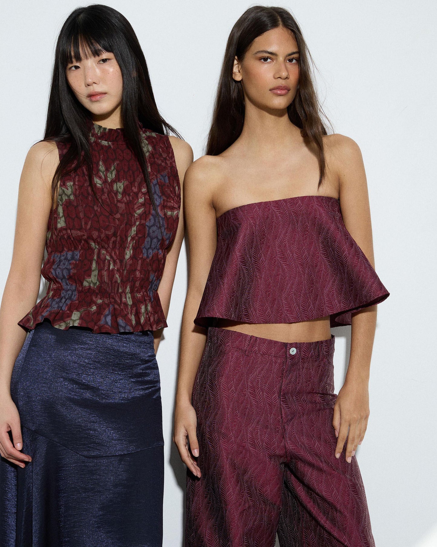 Top Textura Cai-cai Grená