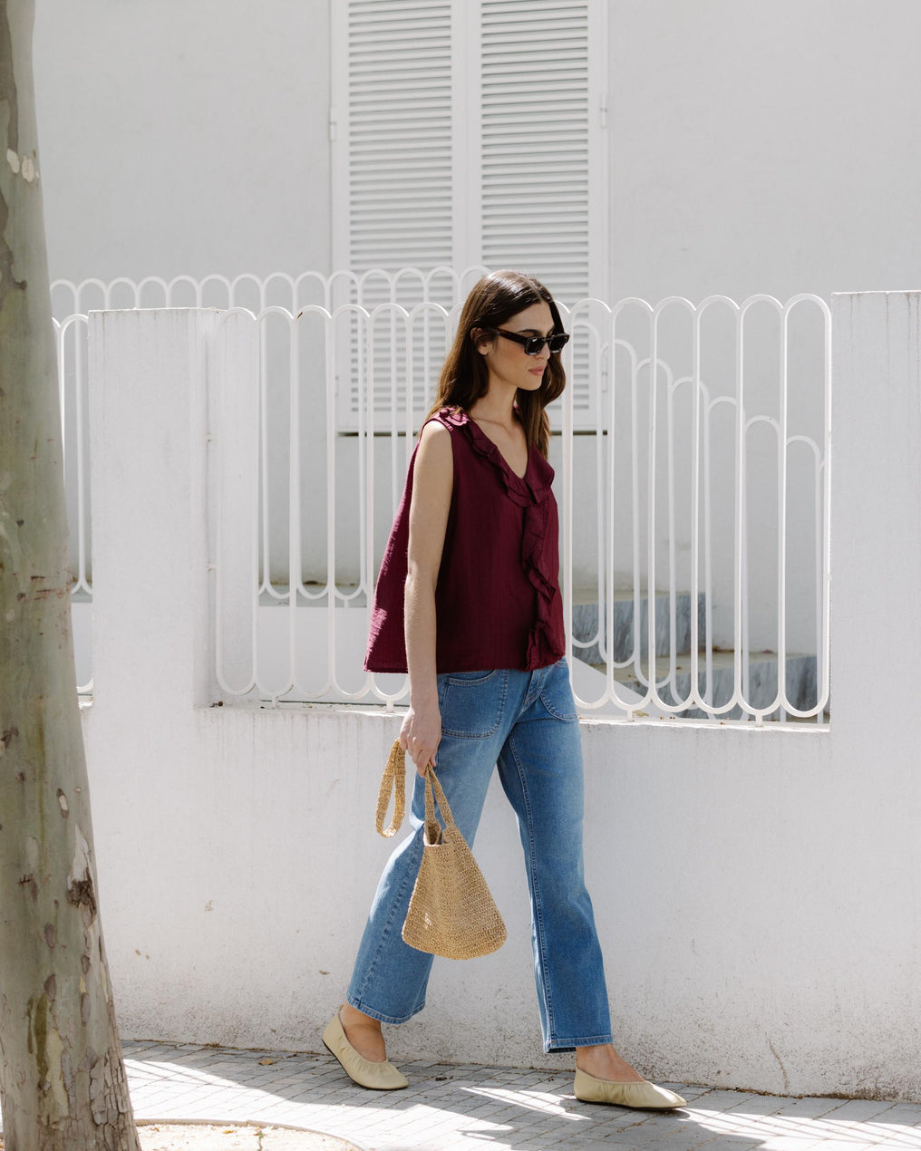 Jeans Cós Duplo Bolso Azul