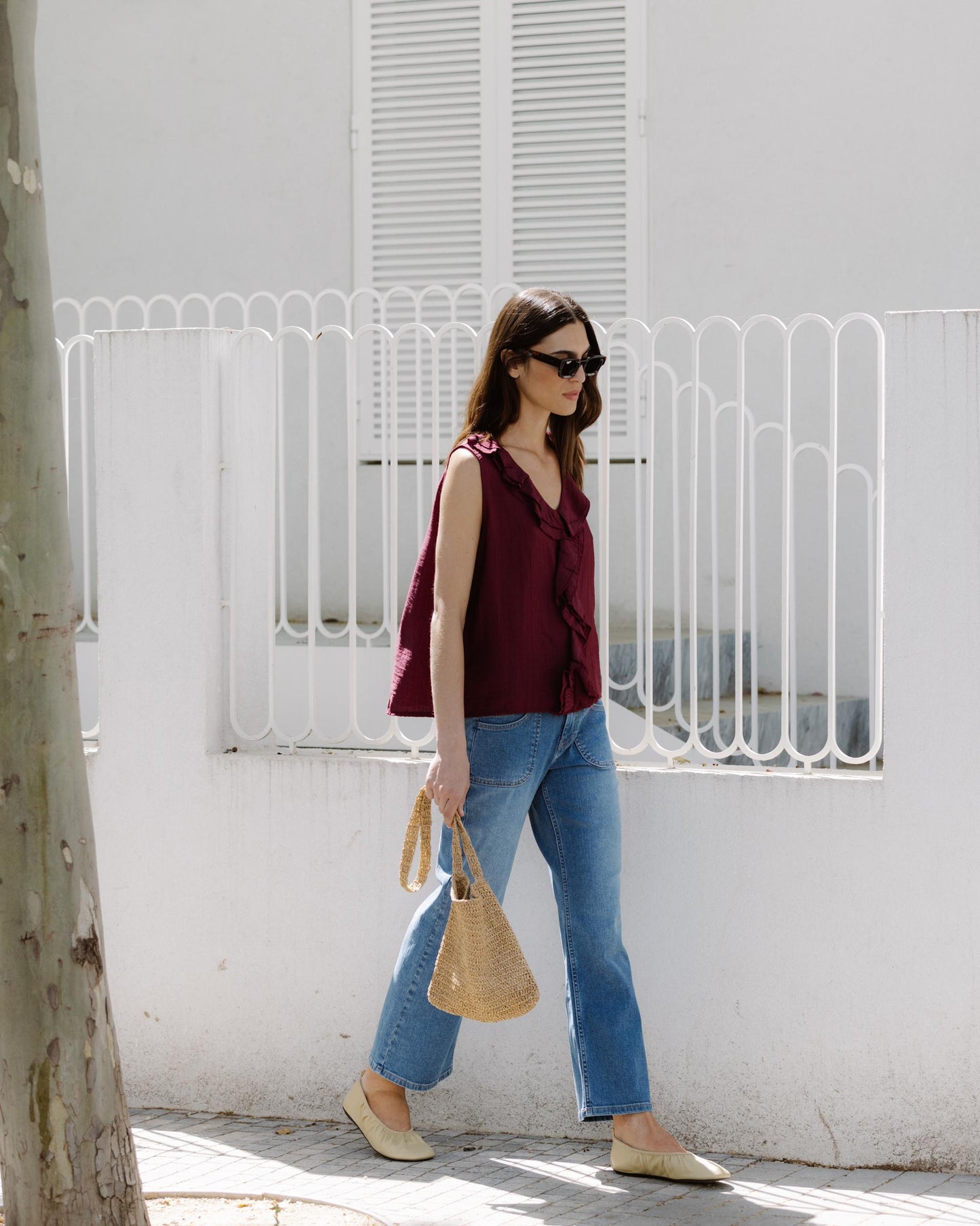 Jeans Cós Duplo Bolso Azul