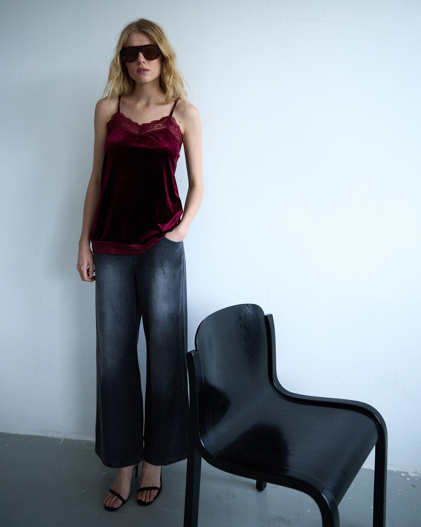 Top Lencero Terciopelo Granate