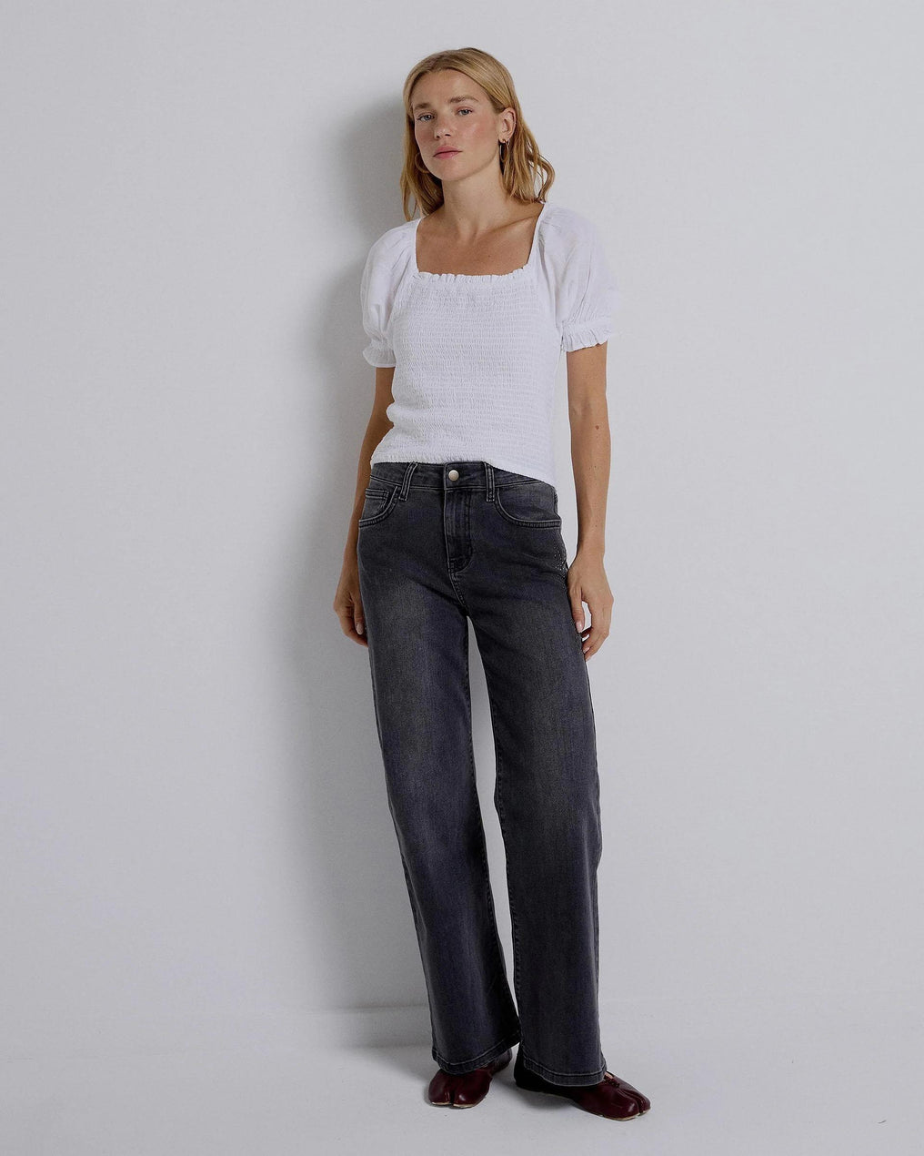 Jeans Dibujo Tachuelas Lateral Antracita