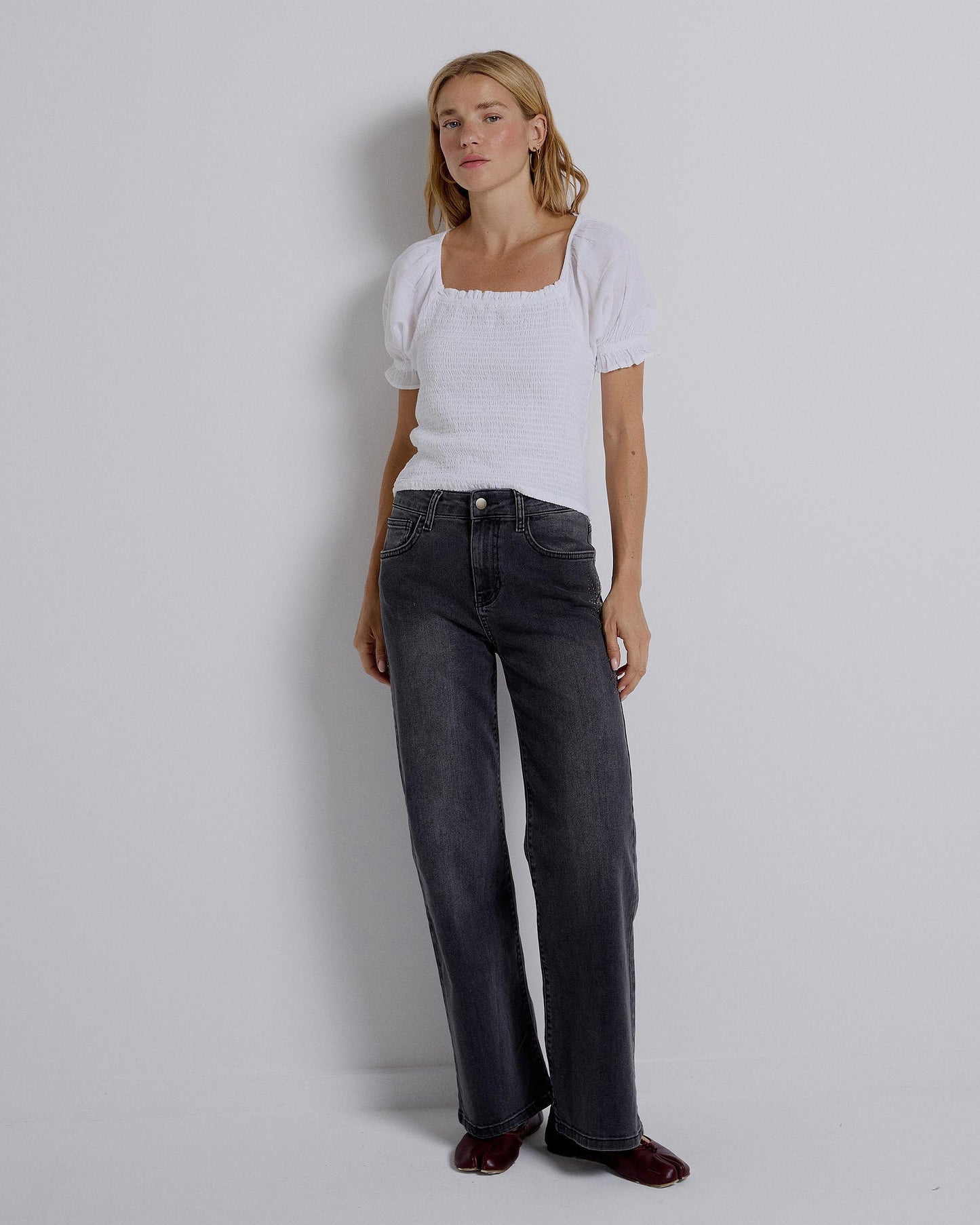 Jeans Drawing Studs Side Anthracite