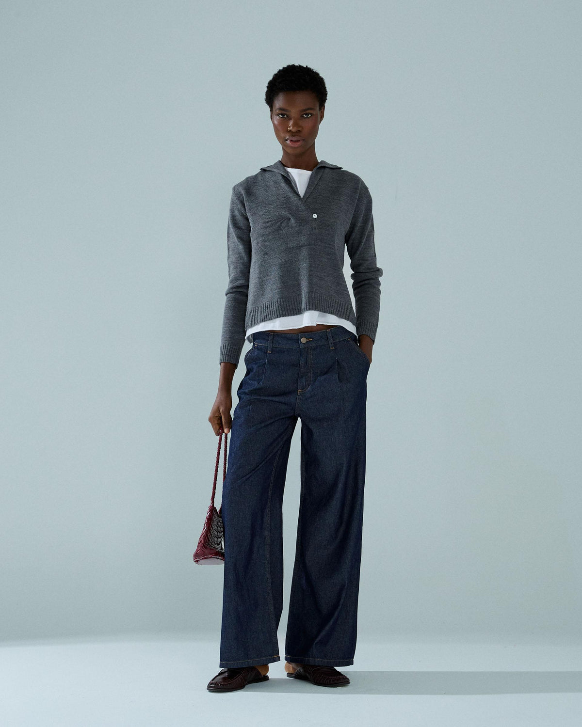Jeans Pinzas Fluidos Azul Oscuro