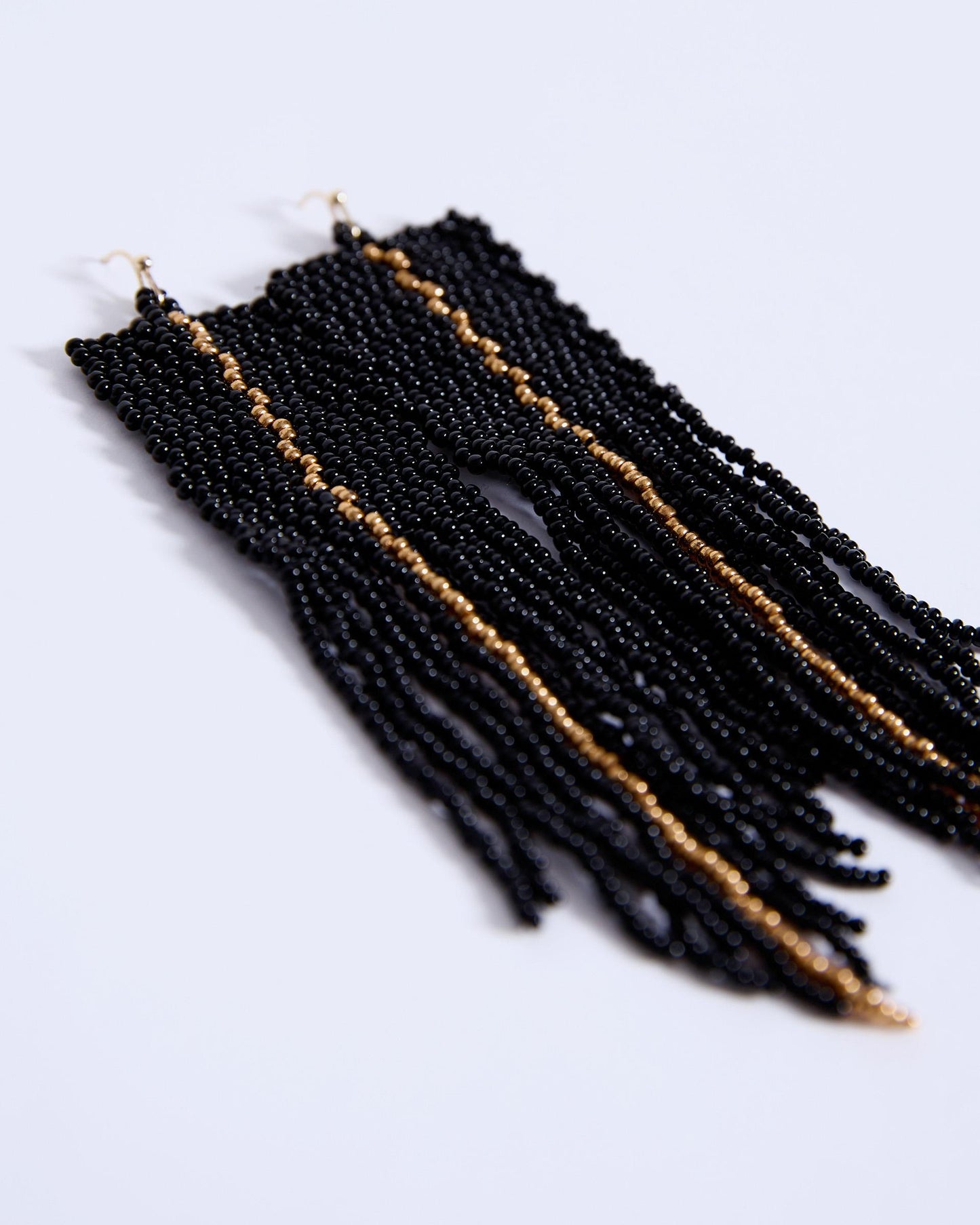 Black Ethnic Rectangular Earrings