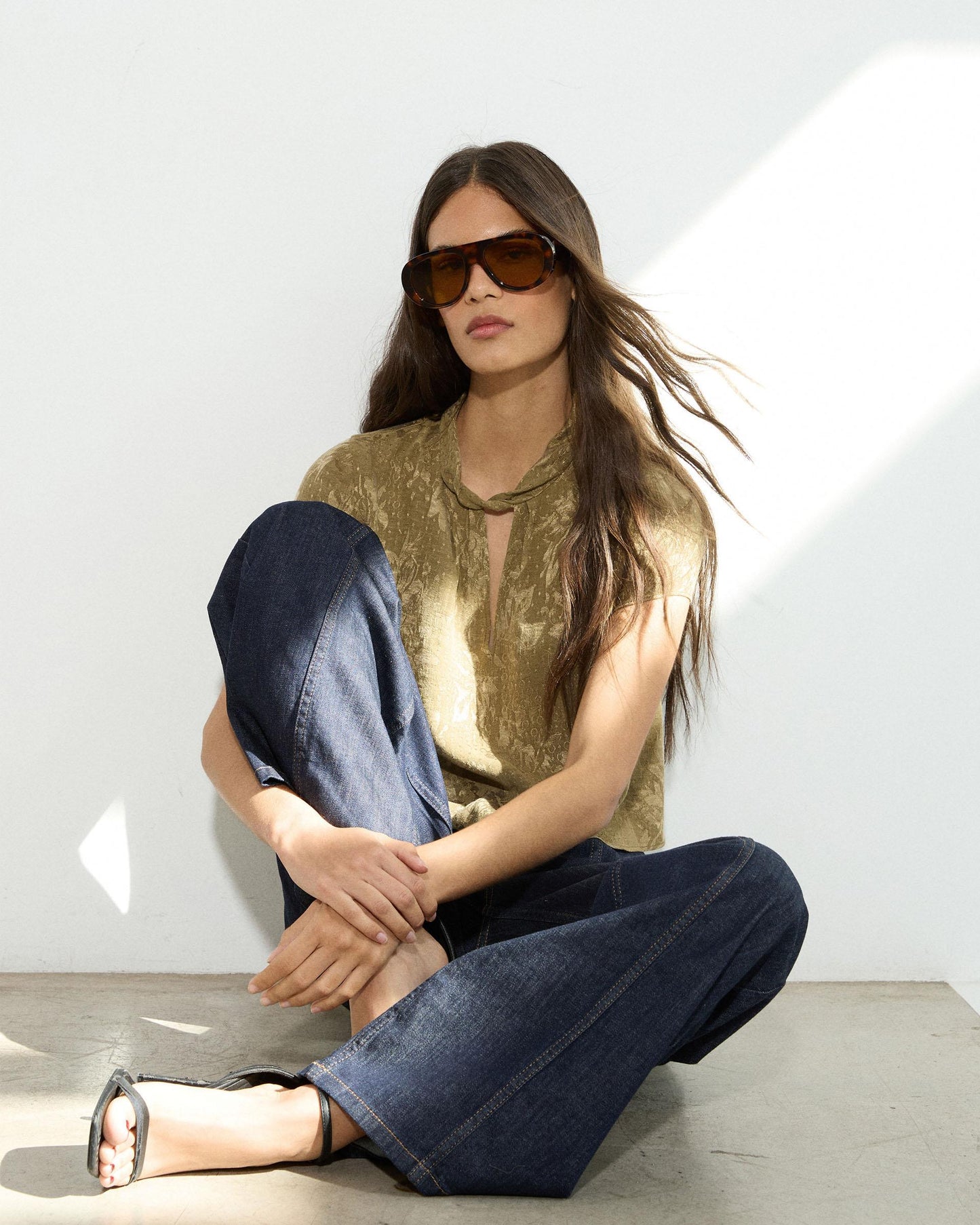 Top Abertura Jacquard Verde