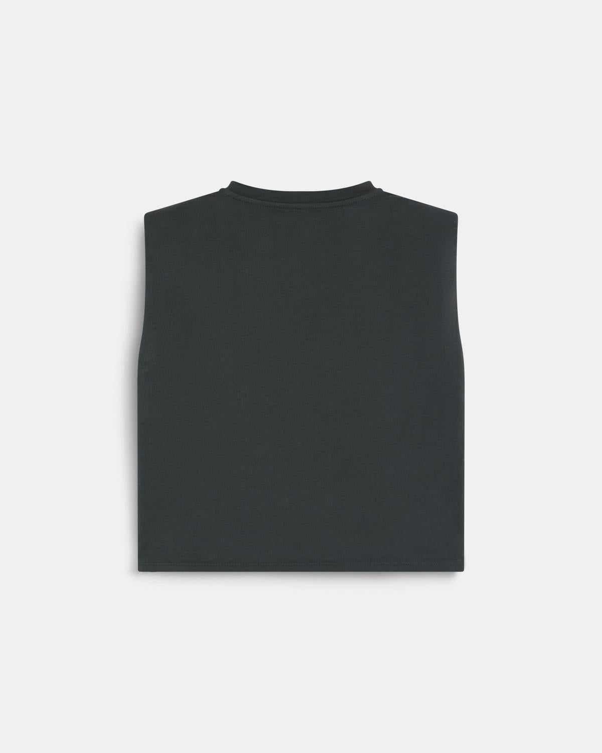 T-shirt Épaulettes Clous Anthracite