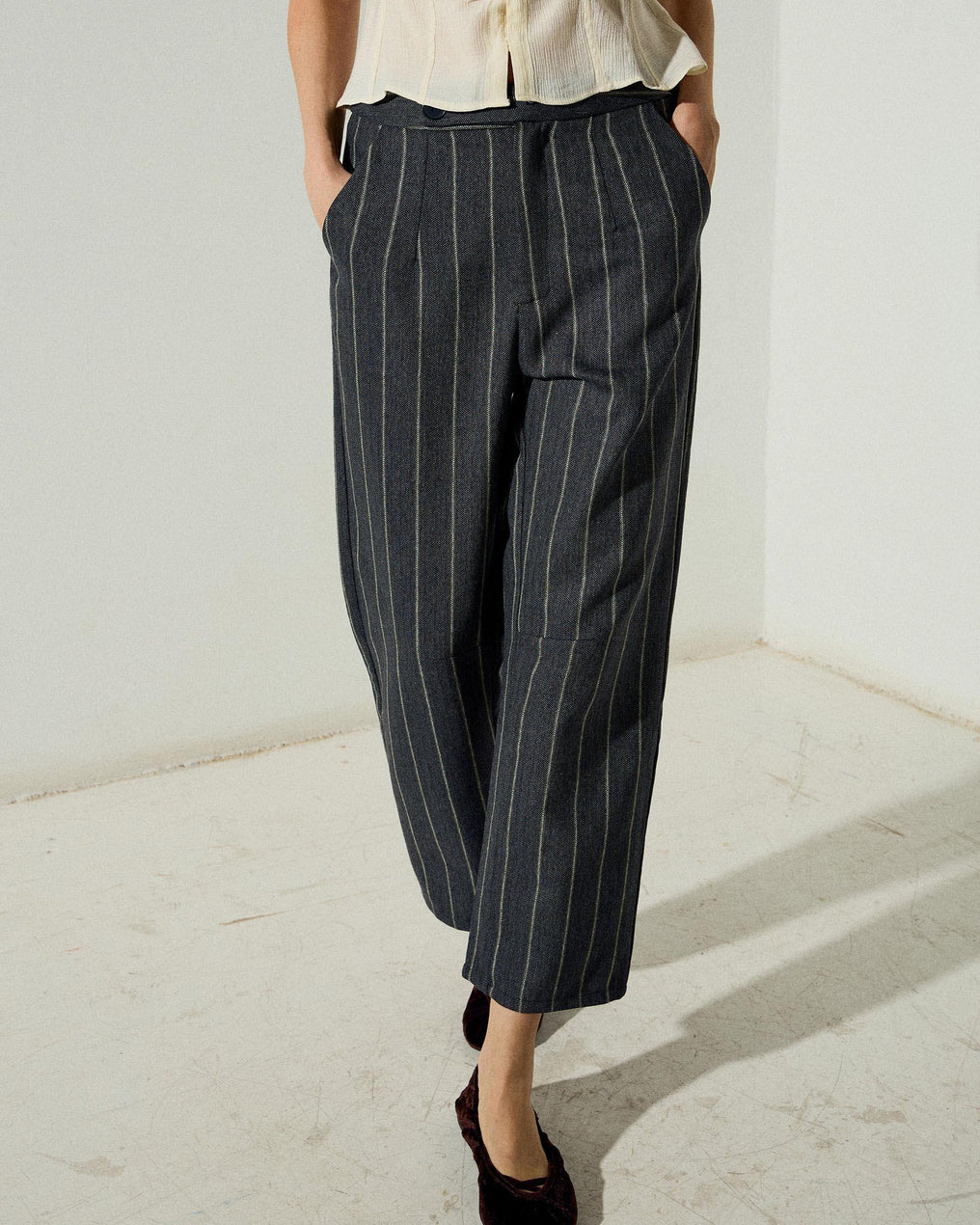 Pantalón Espiga Rayas Antracita