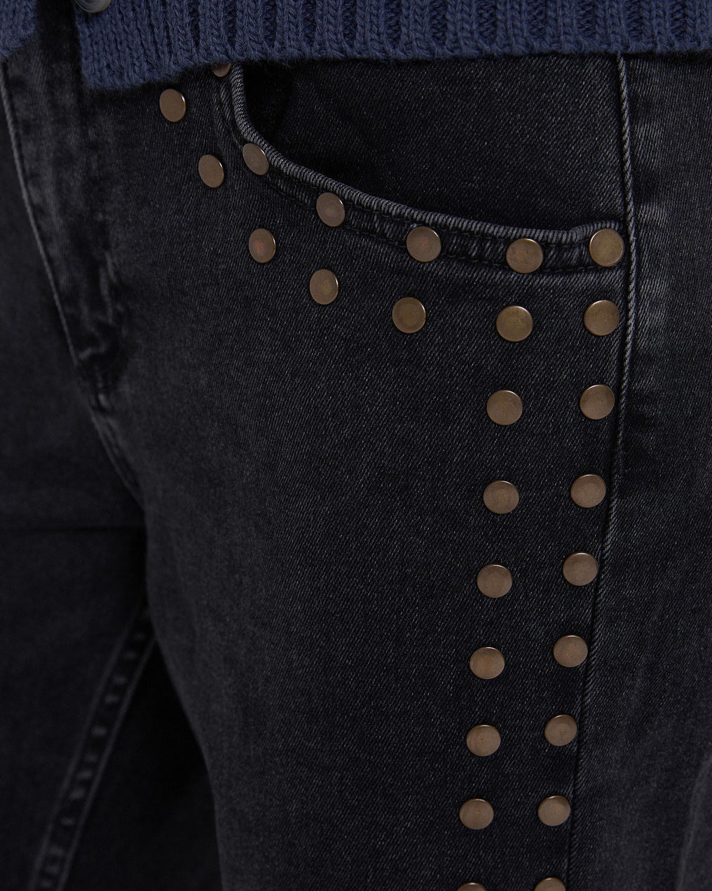 Anthracite Flat Studded Jeans