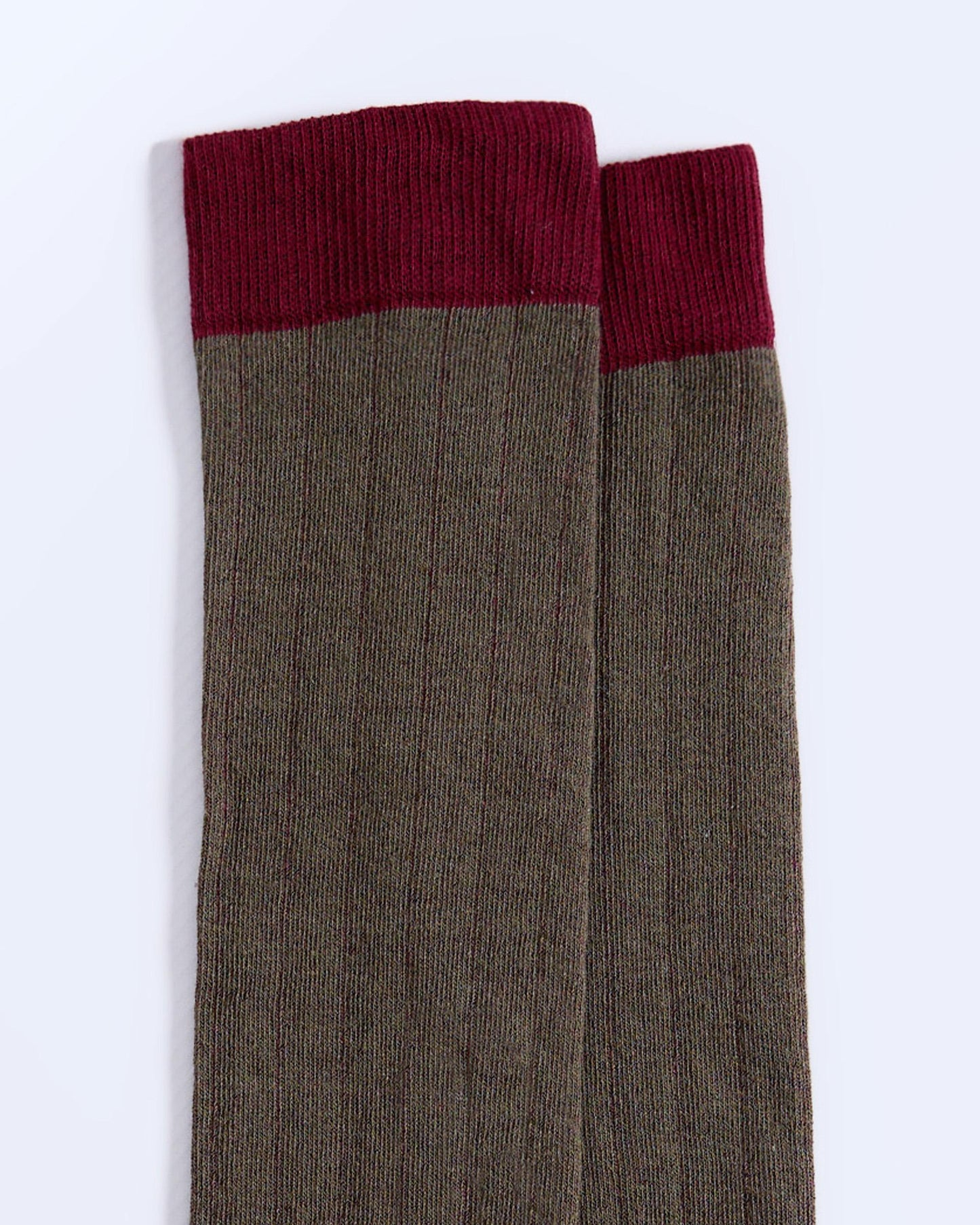 Dark Green Two-Tone High-Top Socks