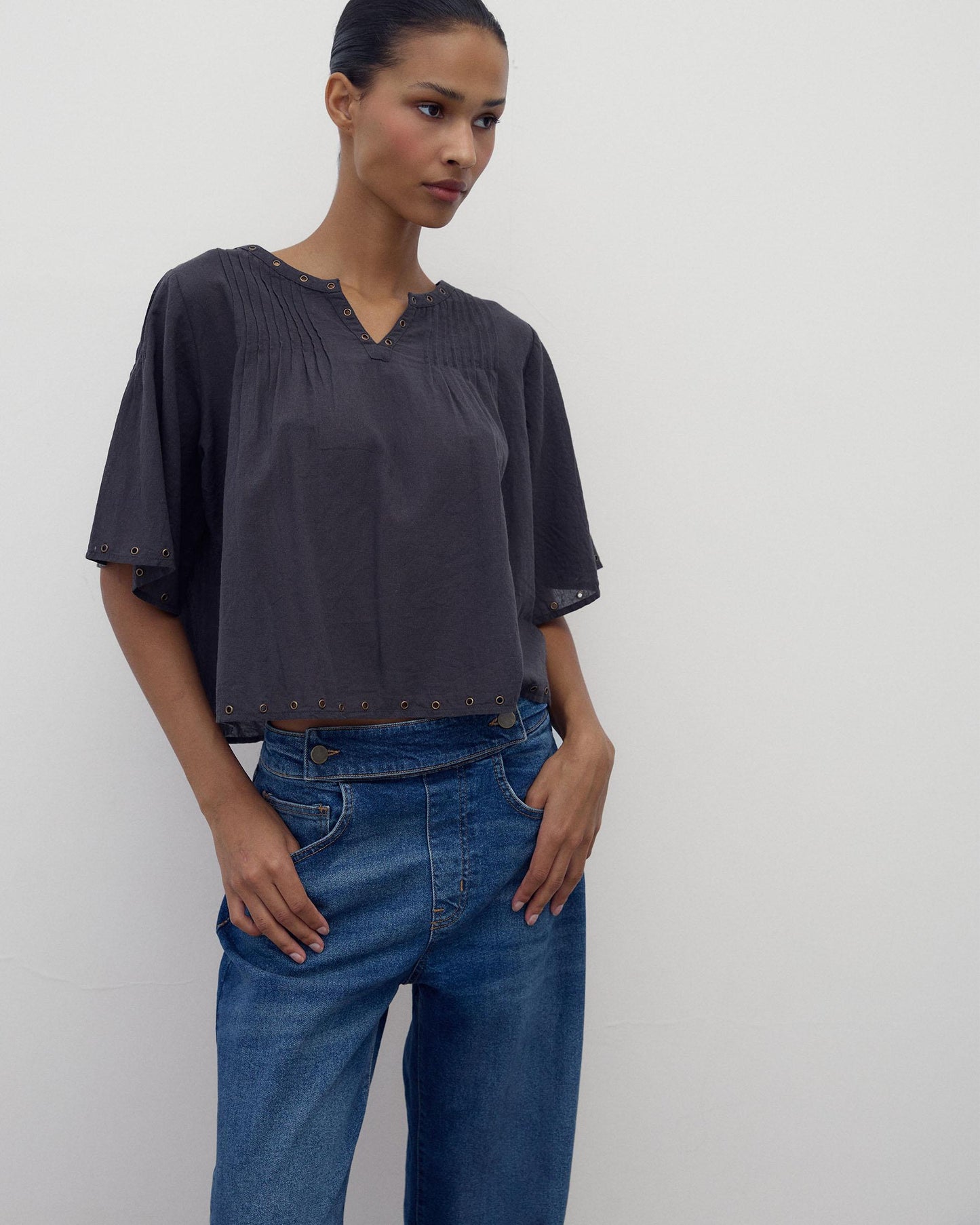 Blusa Arandelas Antracita