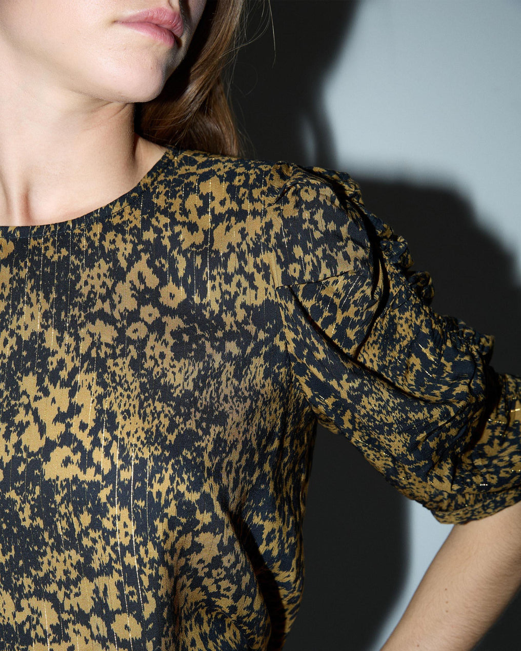 Mustard Stain Print Blouse