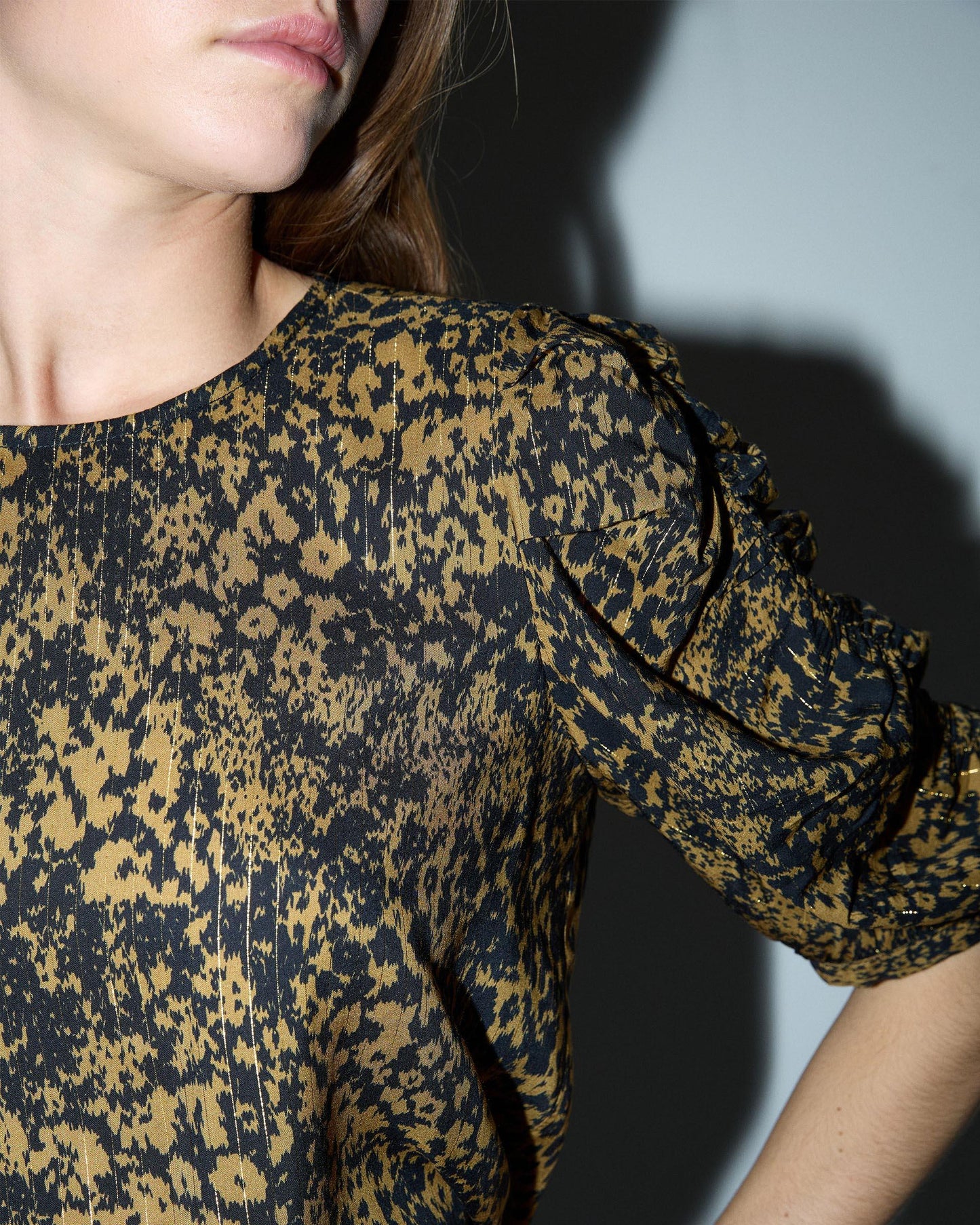 Mustard Stain Print Blouse