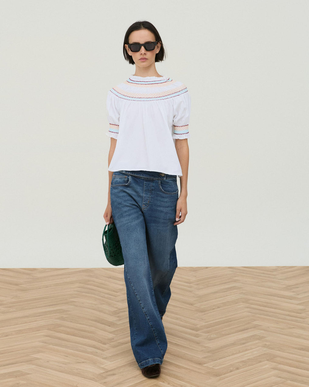 Blusa Gomas Bordados Blanca