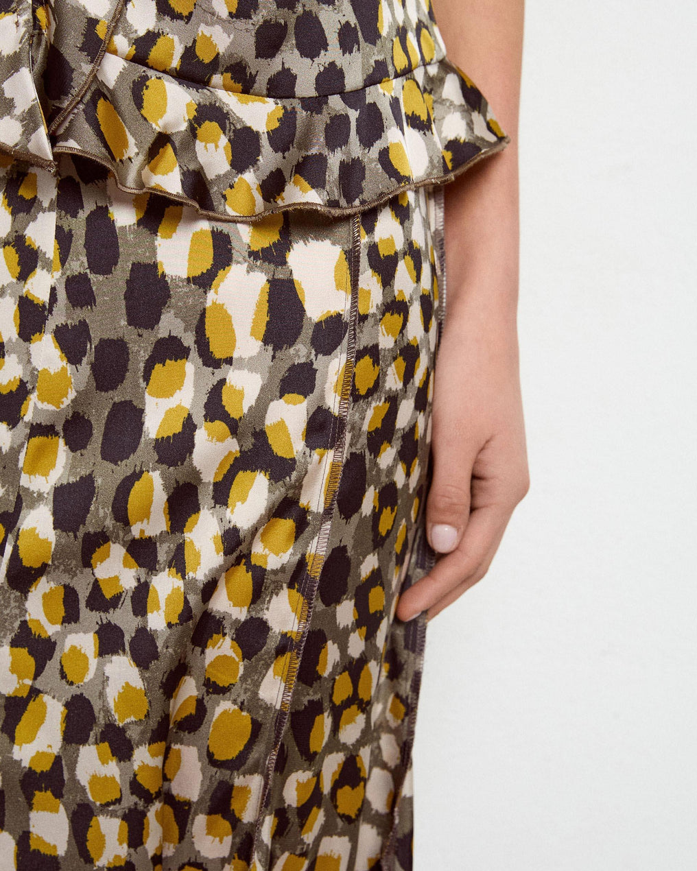 Falda Larga Nervios Lunares Multicolor