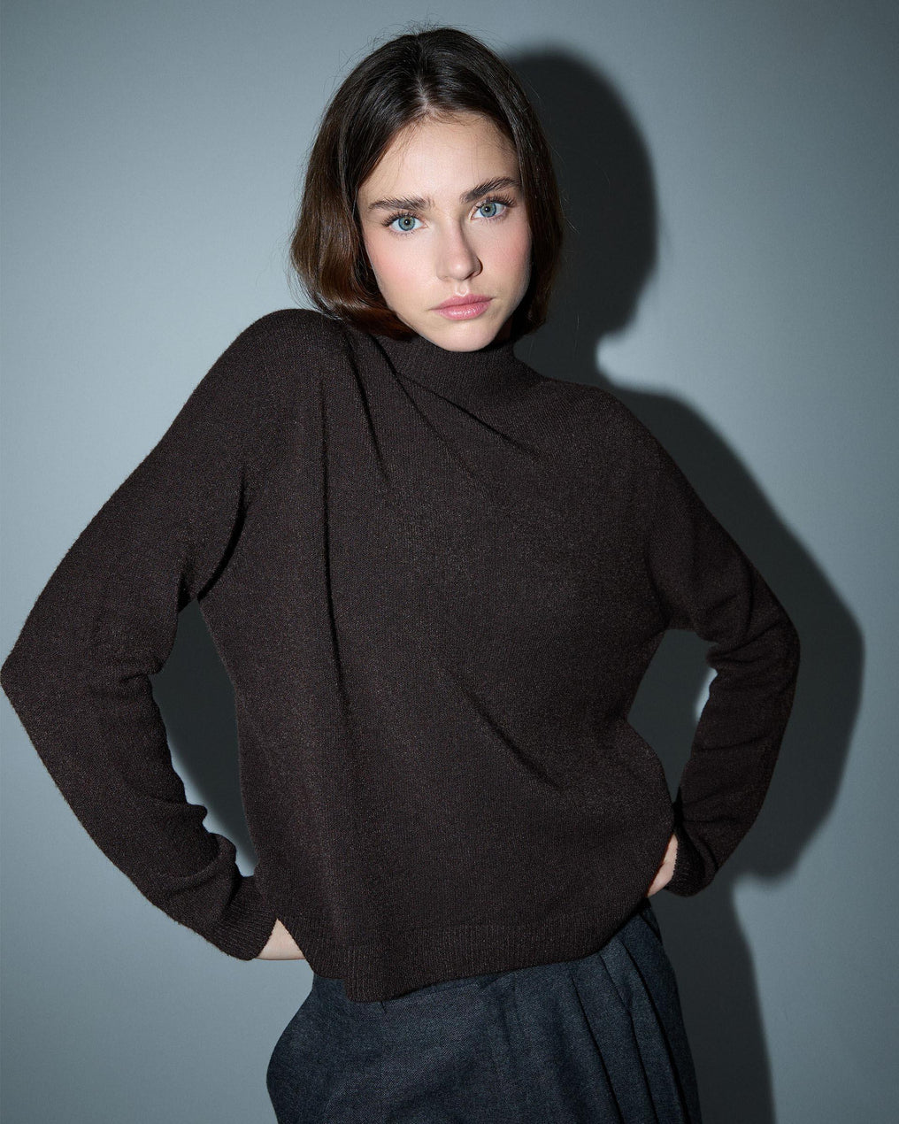 Brown Turtleneck Sweater