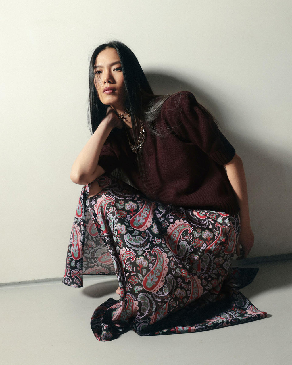 Falda Capas Estampado Amebas Multicolor